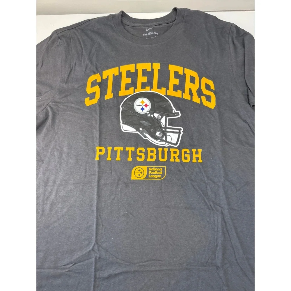 Nike Mens Pittsburgh Steelers NFL Graphic Tee Shirt Charcoal Large NEW